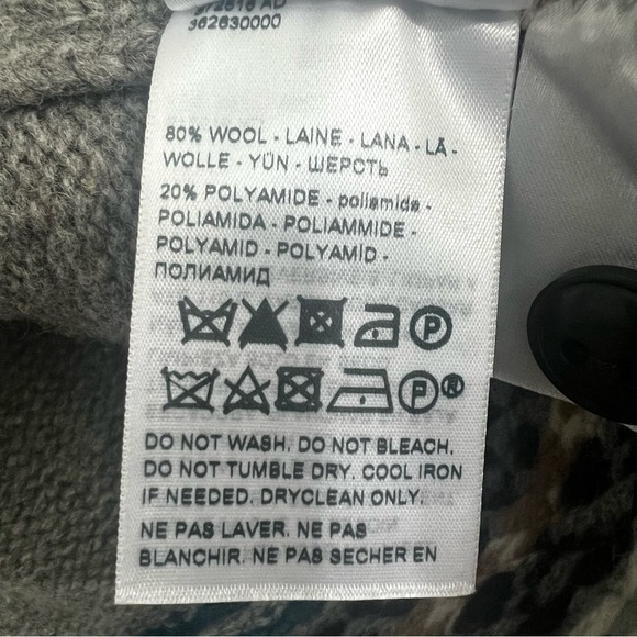 Dockers Men's M Gray Fair Isle Wool Button Down Cardigan Sweater Academia Preppy - Picture 9 of 10